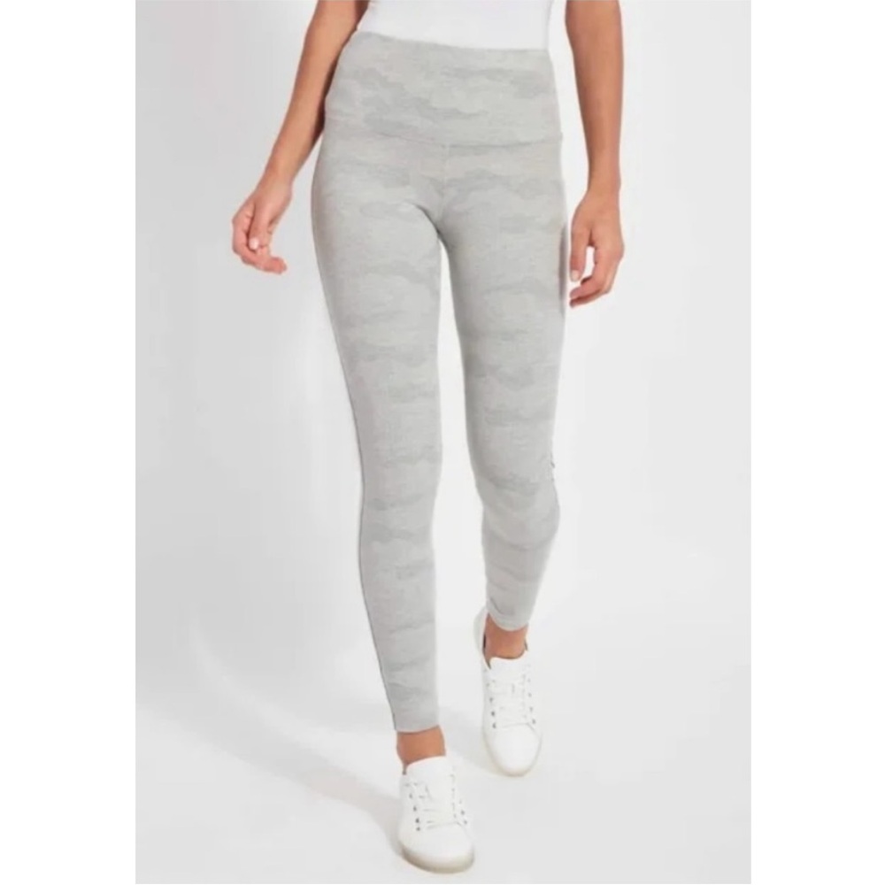 LYSSE Heather Grey Camo Cotton Jacquard Legging Size Large